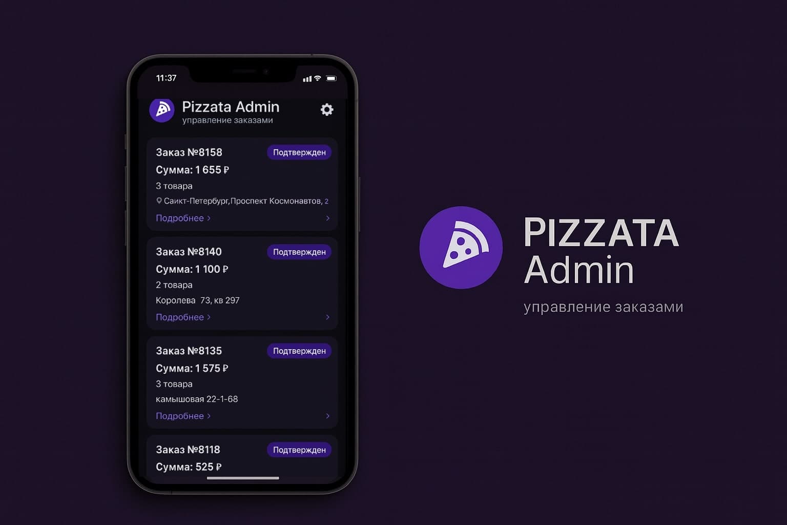 Мобильное приложение-админка для пиццерии