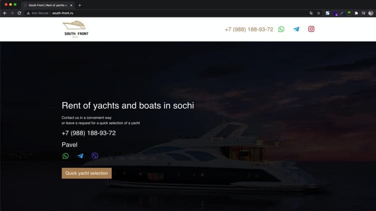 South Front Yachts Rent